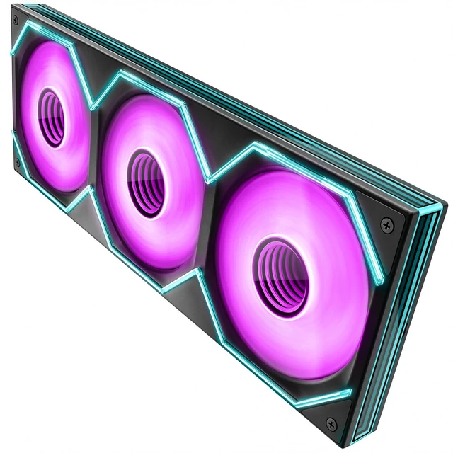 Main image of Asiahorse Matrix Pro 360mm Integrated ARGB Case Fan, 3-Zone Controlled 3D Curved Infinite Mirror Light, Low Resistance 2-Support Frame Hydraulic PWM Fan for 360mm PC Liquid Cooling & Gaming Chassis