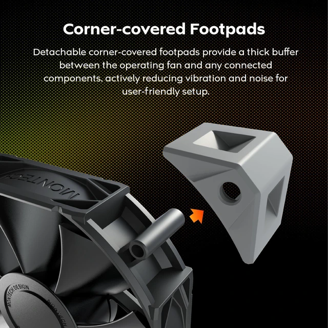 Alt view image 5 of 6 - MONTECH E28 PWM 120mm Cooling Fan Desktop PC Case Fan AIO Fan, Black 3-Pack | Up to 2000RPM, 9 Blades, 28mm Thick for Enhanced Cooling Efficiency, PWM 4-Pin Power Connector, FDB Bearing