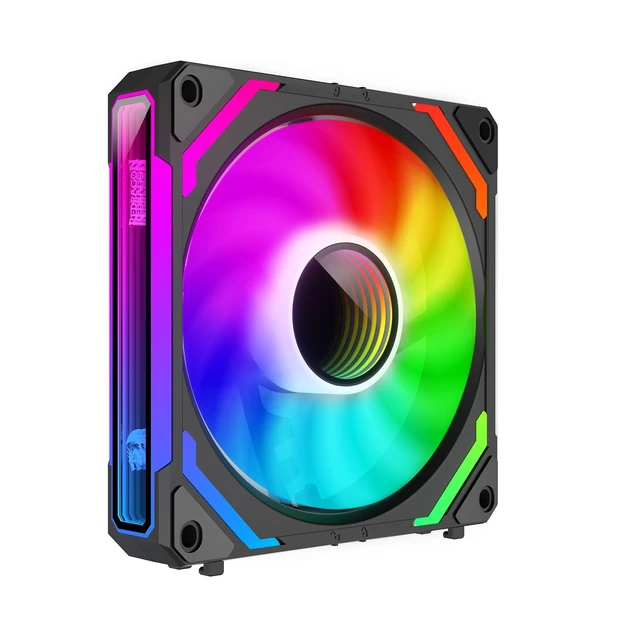 Alt view image 4 of 7 - Redragon GCF012 Standard 120mm PC Case Fan, Daisy-Chain Connection, 5V 3Pin ARGB Lighting, 4 Pin PWM Case Fan, for Radiator/Computer Case Cooling, 120x120x25mm, 3 Pack, Black