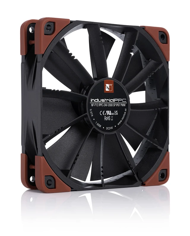 Alt view image 2 of 7 - Noctua NF-F12 iPPC-24V-2000 SP IP67 PWM, Industrial Fan 120mm | Heavy Duty High Airflow 24V 25mm Thick Fan, for Extreme Environments, Certified Water and Dust Protection, 2000rpm 4-Pin PWM