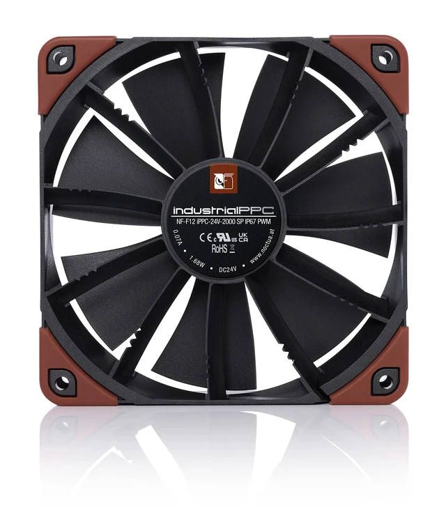 Alt view image 4 of 7 - Noctua NF-F12 iPPC-24V-2000 SP IP67 PWM, Industrial Fan 120mm | Heavy Duty High Airflow 24V 25mm Thick Fan, for Extreme Environments, Certified Water and Dust Protection, 2000rpm 4-Pin PWM