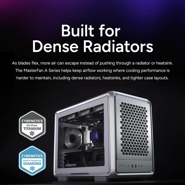 Alt view image 5 of 7 - Cooler Master MasterFan A120 Case Fan, High Air Pressure, Aluminum Blades | 120mm Fan Size, High Air Pressure, Aluminum Blades, PWM Quiet Cooling, Three-Phase Motor, 0.6mm Tip Clearance