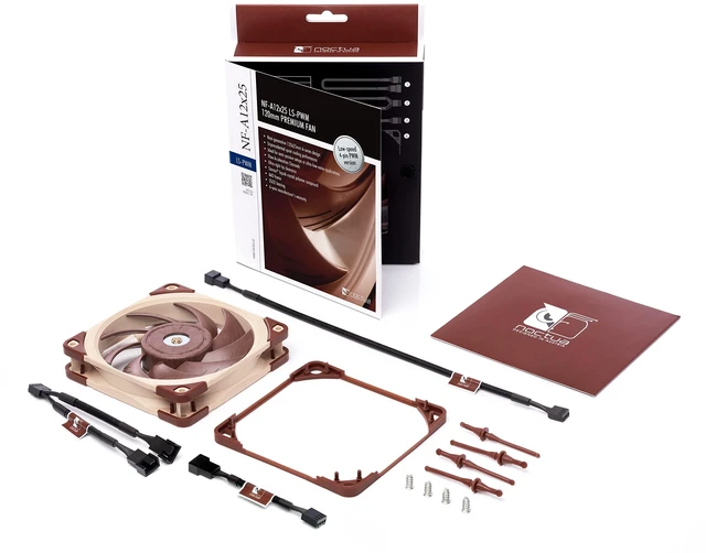 Alt view image 3 of 6 - Noctua NF-A12x25 LS-PWM, High-Performance Whisper Quiet Fan 120mm | Ultra Low Noise 25mm Thick Fan, for Heatsinks and Radiators, Rich Accessory Kit, Speed Reduced, 1200rpm 4-Pin PWM