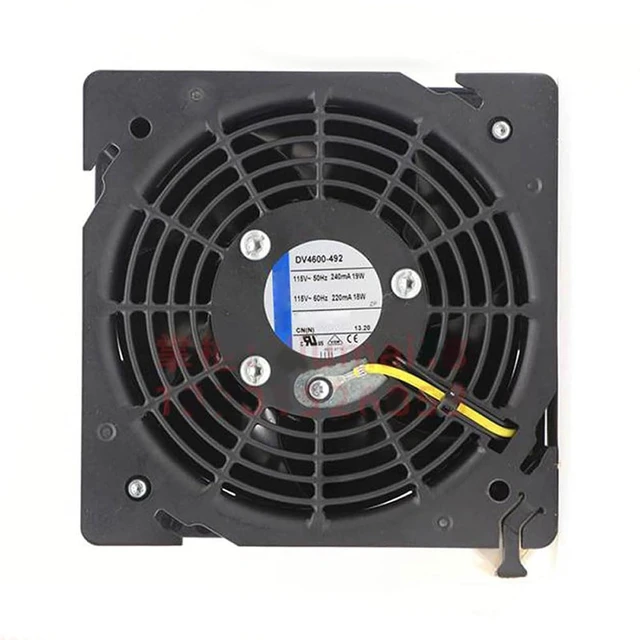 Alt view image 3 of 5 - 120mm 115V AC Axial Flow Fan DV4600-492 for Rittal Cabinet Cooling, 120 * 120 * 38mm, 18/19W, 240/220mA, Server Rack Cooling Fan