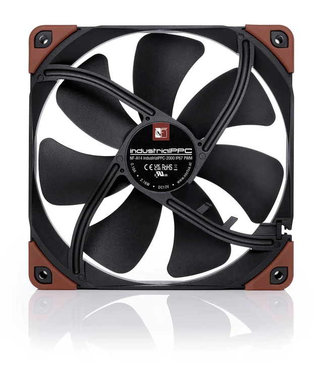 Alt view image 4 of 7 - Noctua NF-A14 iPPC-2000 IP67 PWM, High-End Industrial Fan 140mm | Heavy Duty High Airflow 25mm Thick Fan, for Extreme Environments, Certified Water and Dust Protection, 2000rpm 4-Pin PWM