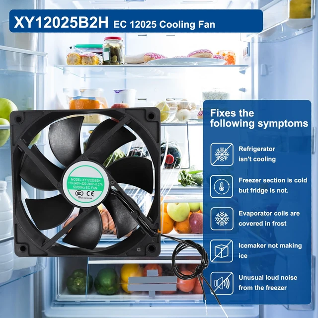 Alt view image 4 of 7 - XY12025B2H EC High Air Volume Boosting Cooling Fan, 110-240V~220-240V 2PCS | XY-12025B2H 12025 Axial Flow Waterproof Cabinet Case Fan Replacement Parts, 50/60Hz, 0.07A, Size: 120×120×25mm