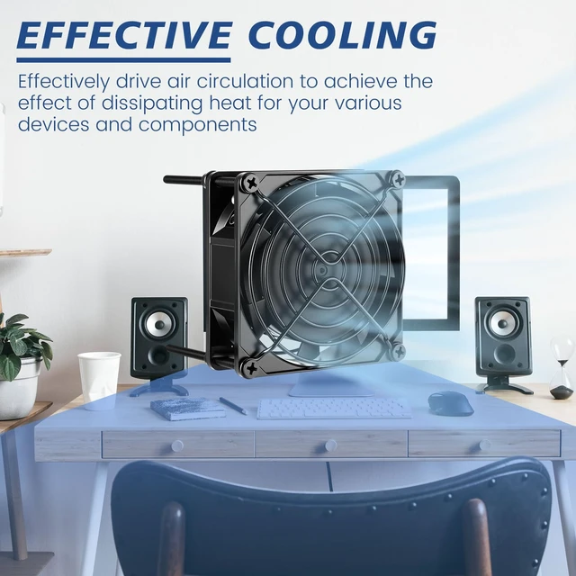 Alt view image 5 of 6 - Glooglitter 4 Pack 120v Ac Cooling Muffin Fans, Exhaust Fans, 80mm | Waterproof Design, 18w High Speed Cooling, 50, 000 Hour Lifespan, Ideal for Ventilation, Equipment and DIY Projects