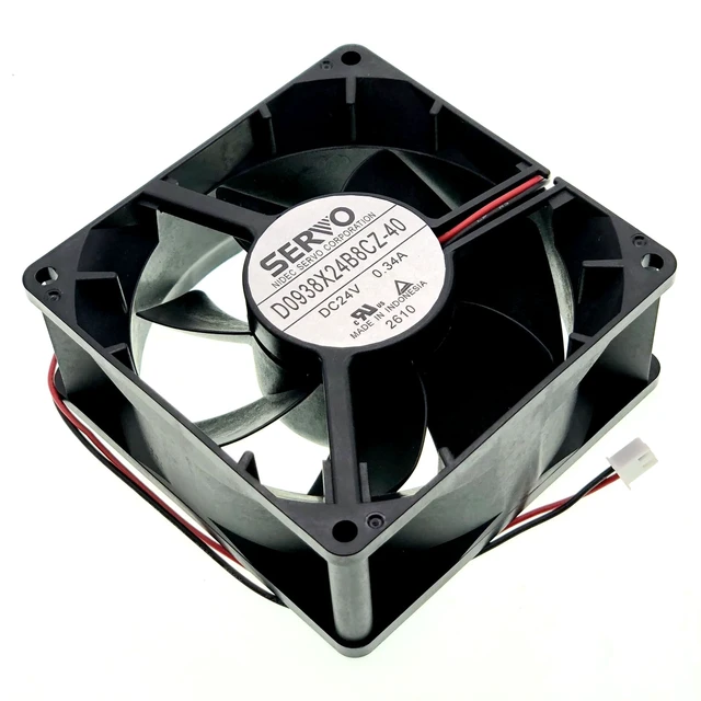 Alt view image 4 of 7 - D0938X24B8CZ-40 Cooling Fan, 2-Wire DC24V 0.34A 92x92×38mm Cooling Fan