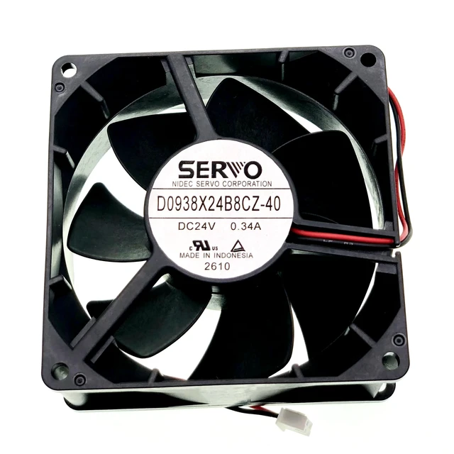 Alt view image 6 of 7 - D0938X24B8CZ-40 Cooling Fan, 2-Wire DC24V 0.34A 92x92×38mm Cooling Fan