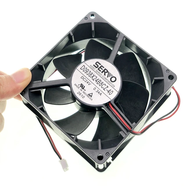 Alt view image 7 of 7 - D0938X24B8CZ-40 Cooling Fan, 2-Wire DC24V 0.34A 92x92×38mm Cooling Fan