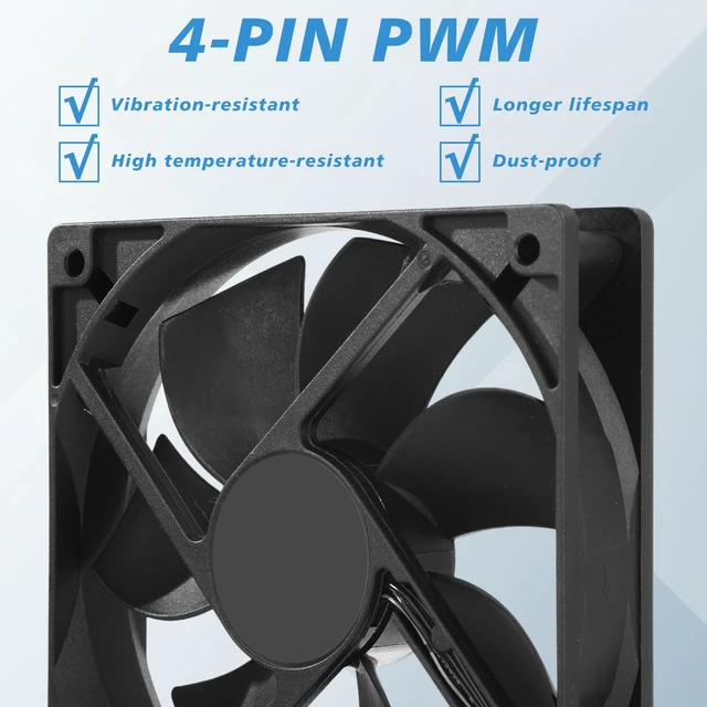 Alt view image 3 of 7 - Glooglitter 12 Pack 120mm PC Case Fans 4pin, 3000 RPM Cooling CPU | High Airflow for CPU Coolers, Radiators, Double Ball Bearing Design, Low Noise Operation, Long Lifespan for Gaming Pcs