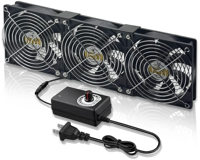 Main image of YOWEE BREEZE Computer Fan 3 x 120mm 12V Big Airflow Brushless Cooling Fan | AC 100V - 240V Speed Control Axial Fan, for Cabinet Computer Case Chassis Server Workstation Amplifier Pet Box Cooling