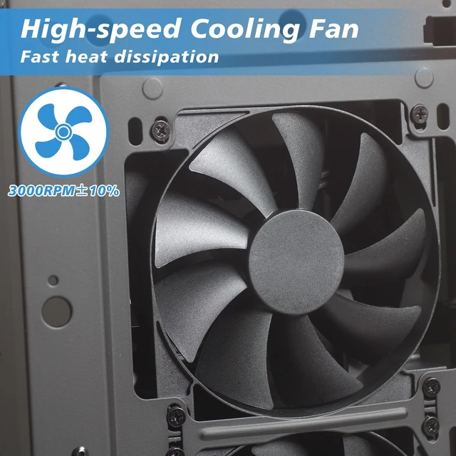 Alt view image 6 of 7 - Glooglitter 12 Pack 120mm PC Case Fans 4pin, 3000 RPM Cooling CPU | High Airflow for CPU Coolers, Radiators, Double Ball Bearing Design, Low Noise Operation, Long Lifespan for Gaming Pcs