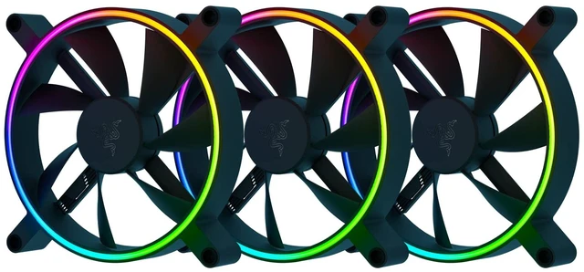 Main image of Razer Kunai Hydraulic 140MM aRGB PC Fan: Quiet, Powerful aRGB Fans - PWM Fan Controller Support & Connect Up to 8 Fans - Powered by Razer Chroma RGB - 3 Fans