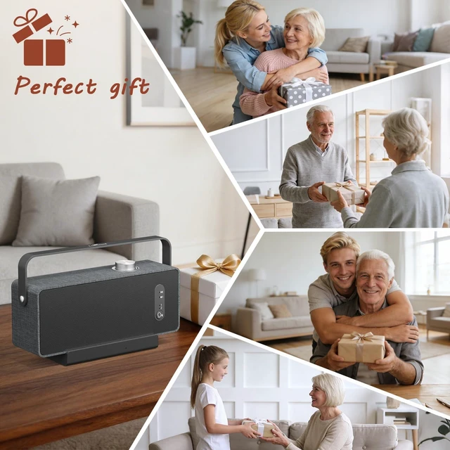 Alt view image 4 of 5 - LARKSOUND Handy TV Speaker for Elderly, Portable TV Sound Amplifier with Dialogue Clarity, No Bluetooth Needed, Plug & Play Base, 3 EQ, HDMI/Optical/AUX, Headphone Jack, Gift for Parents