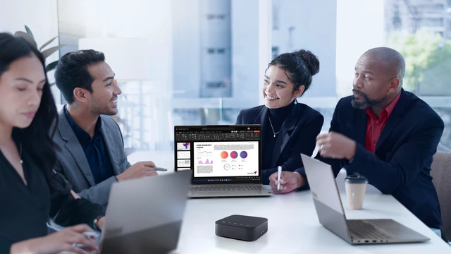 Alt view image 2 of 3 - Lenovo Speakerphone, Conference Speaker, Wireless Speakerphone, Teams Certified Bluetooth Conference Call Device, AI Noise Cancellation Office Meeting Speaker, Hybrid Work