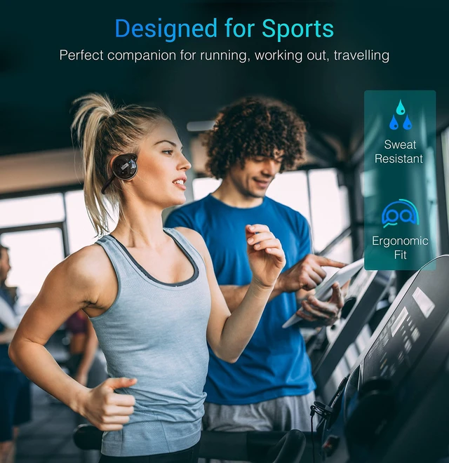 Alt view image 3 of 7 - Kinivo BTH240 Bluetooth Headphones On-Ear, Wireless Music, Calling, Mic | Sports Running Headphones (20 Hours Play time, Hands-Free Calling, Built-in Mic) Bluetooth Headset for Running, Gym Workout