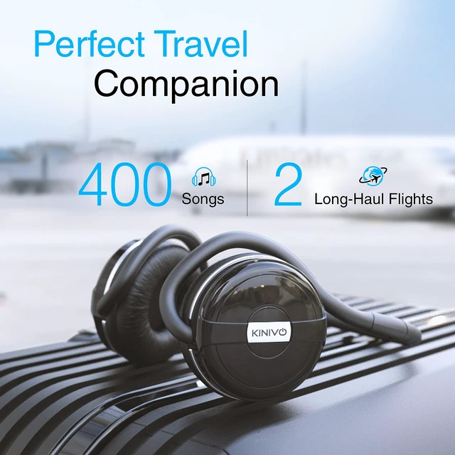 Alt view image 7 of 7 - Kinivo BTH240 Bluetooth Headphones On-Ear, Wireless Music, Calling, Mic | Sports Running Headphones (20 Hours Play time, Hands-Free Calling, Built-in Mic) Bluetooth Headset for Running, Gym Workout