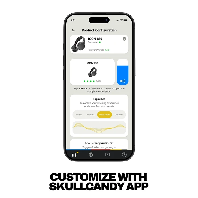 Alt view image 5 of 7 - Skullcandy Icon 180 Wireless On-Ear Bluetooth Headphones - Future | 50 Hours Battery, Lightweight and Travel Ready, Secure Fit, Sweat and Water Resistant, Microphone iPhone Android, Foldable