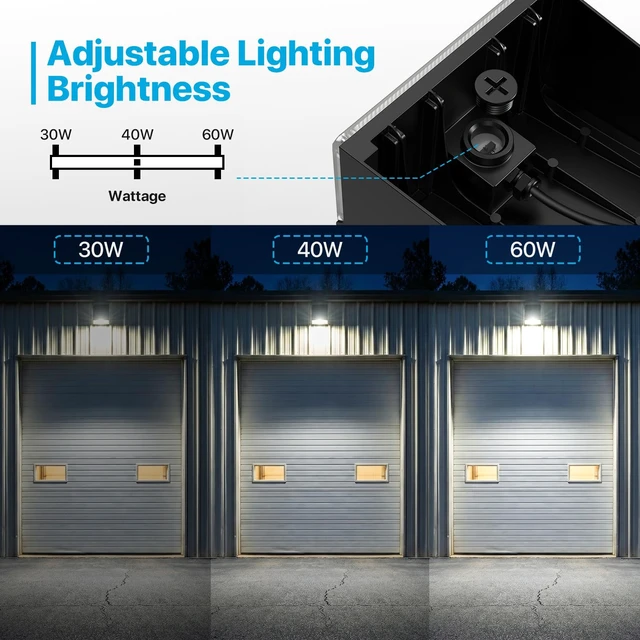 Alt view image 4 of 7 - LED Wall Pack Light - 30W/40W/60W - 3000K Porch Light Not Disturbing Neighbors - Full Cut Off Down Lights Outdoor - Dusk to Dawn Security Lights for House Garage Entryway Patio Driveway