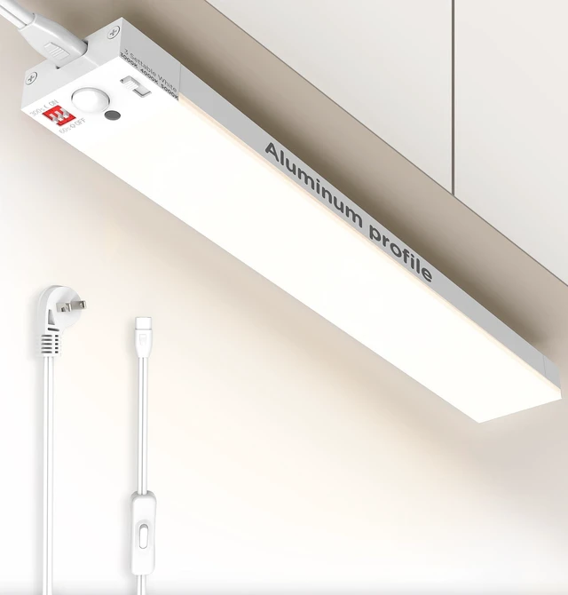 Main image of Mscals Under Cabinet Lighting Plug in, AC120V 3CCT 3000/4000/5000K Motion Sensor Light Indoor with Timer, Super Bright Linkable LED Counter Light for Kitchen, Closet, White 36 Inch, 1Pack