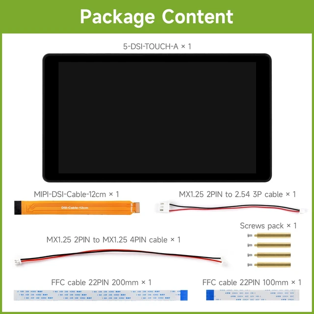 Alt view image 2 of 7 - Waveshare 5inch DSI Capacitive Touch Display, Compatible with Raspberry Pi 5/4B/3B+/3A+, 720 × 1280, IPS, Optical Bonding Toughened Glass Panel, DSI Interface, 5-Point Touch, Aluminum Alloy Case