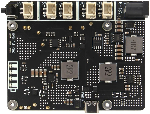 Main image of Geekworm X1203 5V UPS Expansion Board for Raspberry Pi 5, Wide 6-18V Input | Max 5.1V 5A Output, Power Management, Auto Power On, Safe Shutdown, Power Loss Detection, Batteries NOT Included