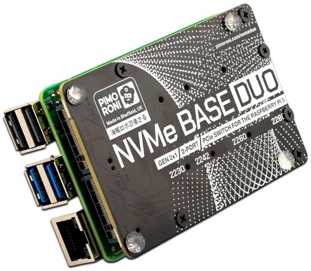 Main image of NVMe Base for Raspberry Pi 5 M.2 HAT PCIe Extension Board (M.2 2230 to 2280 Supported) (0TB (Duo))