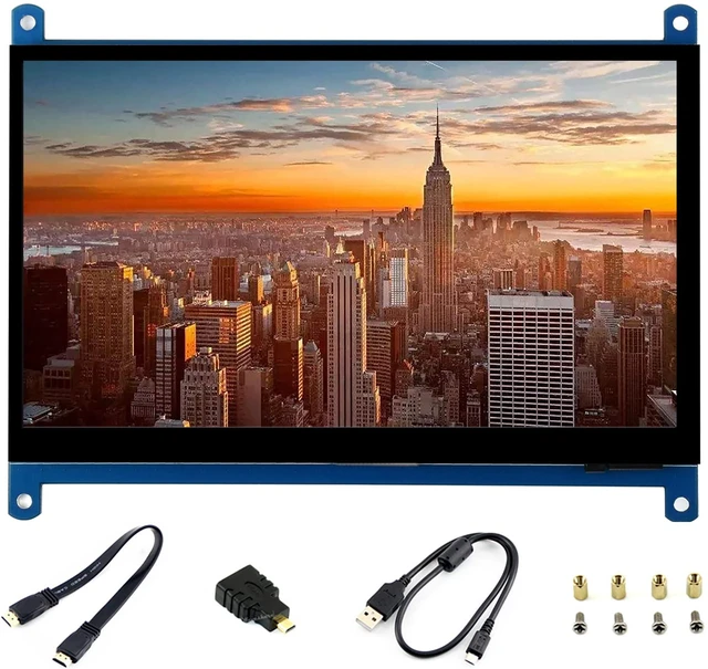 Main image of 7inch HDMI LCD IPS Capacitive Touch Screen, 1024×600 Display Monitor | Compatible with Raspberry Pi 5/4B/3B+/3B/Pi Zero W/Zero 2W/Pico/Pico W/Pico 2/Pico 2WJetson Nano/Win10/8/7,etc.