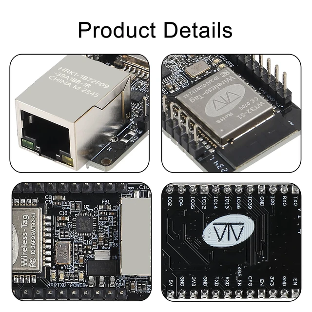 Alt view image 3 of 7 - ACEIRMC WT32-ETH01 ESP32 Module Ethernet WiFi Bluetooth Development Board WT32-ETH01 Embedded Serial Port to Ethernet Converter Serial to WiFi Bluetooth MCU Module (5pcs)