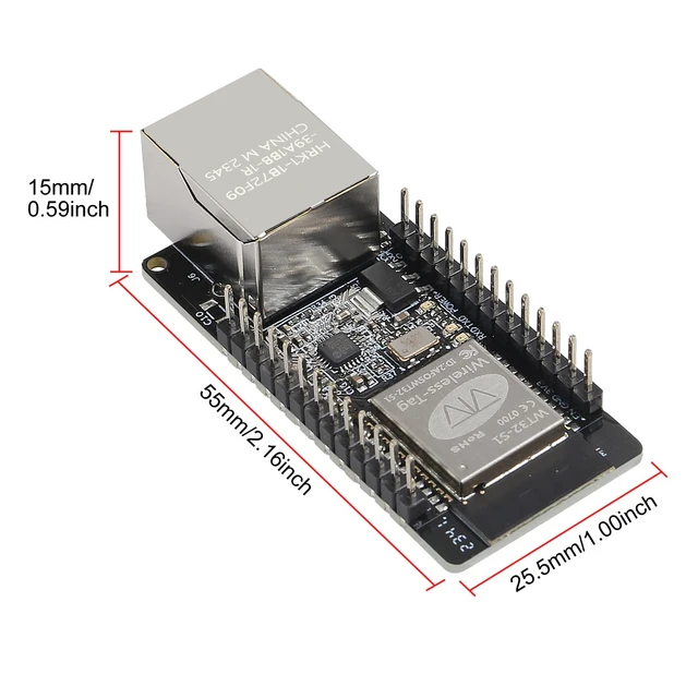 Alt view image 4 of 7 - ACEIRMC WT32-ETH01 ESP32 Module Ethernet WiFi Bluetooth Development Board WT32-ETH01 Embedded Serial Port to Ethernet Converter Serial to WiFi Bluetooth MCU Module (5pcs)