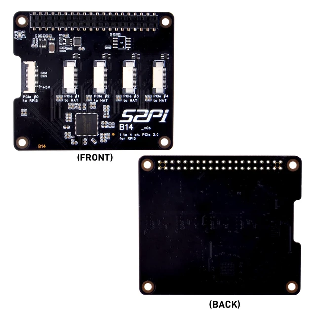 Alt view image 7 of 7 - GeeekPi Quad FPC PCIe HAT for Raspberry Pi 5, B14 HAT 1 to 4 PCIe Interface with 40Pin GPIO Pin Header for Raspberry Pi 5