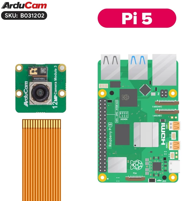 Alt view image 7 of 7 - Arducam for Raspberry Pi Camera Module 3, 12MP IMX708 120°(D) Wide Angle Pi Camera V3