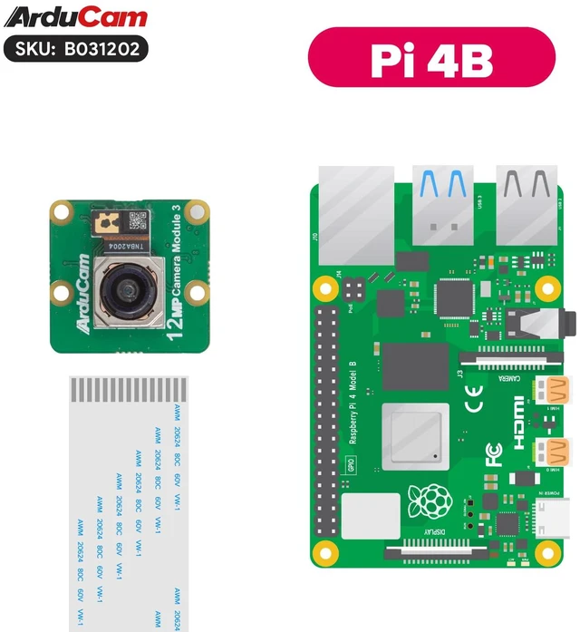 Alt view image 6 of 7 - Arducam for Raspberry Pi Camera Module 3, 12MP IMX708 120°(D) Wide Angle Pi Camera V3