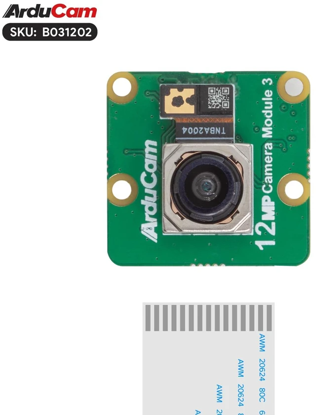 Alt view image 4 of 7 - Arducam for Raspberry Pi Camera Module 3, 12MP IMX708 120°(D) Wide Angle Pi Camera V3