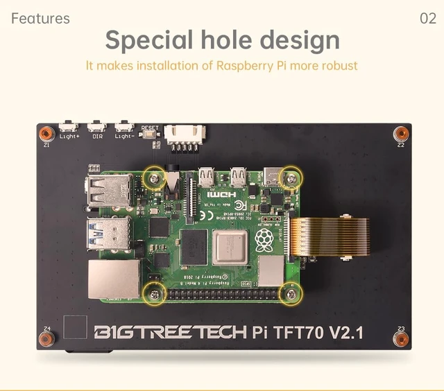 Alt view image 6 of 7 - BIGTREETECH Upgrade PI TFT50 V2.1 TFT LCD Display DSI 800x480 for Raspberry Pi 4 3 2 Model B RPi 1 B B+ A A+ 3D Printer Controller (5in Capacitive Touch Screen)