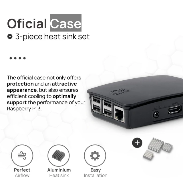 Alt view image 6 of 7 - Raspberry Pi 3 B Starter Kit | Power Supply | Case | 64GB Edition | HDMI Cable 1m | USB Card Reader | Heat Sink | Raspberry Pi 3 B 1GB RAM