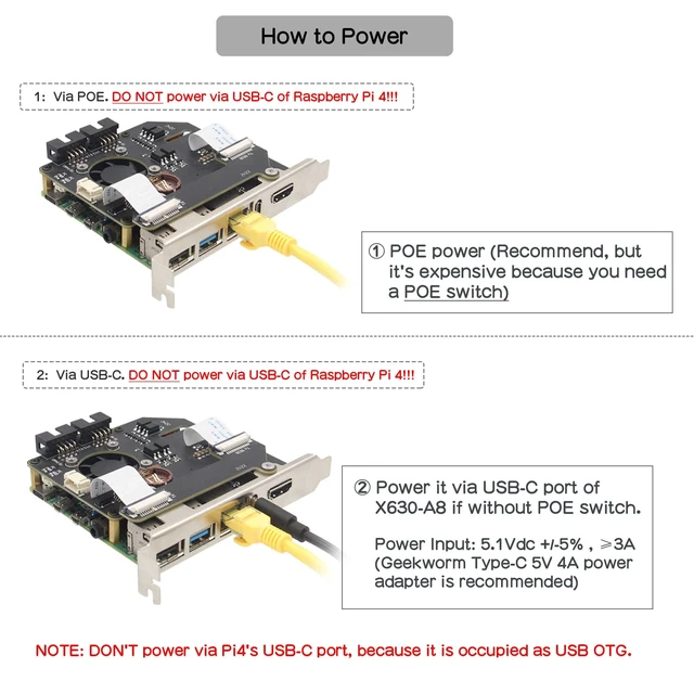 Alt view image 5 of 7 - Geekworm KVM-A8 PCIe Version KVM Over IP kit for Raspberry Pi 4 Model B | Support KVM V3 PoE ATX Video CSI (Unassembled and Not Include Raspberry Pi 4/SD Card/Power Adapter)