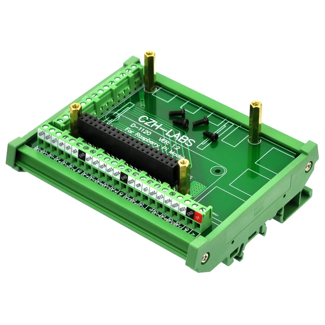 Alt view image 2 of 7 - Electronics-Salon DIN Rail Mount Screw Terminal Block Adapter Module, for Raspberry Pi A+ 3A+ B+ 2B, 3B 3B+ 4B Zero Zero-W