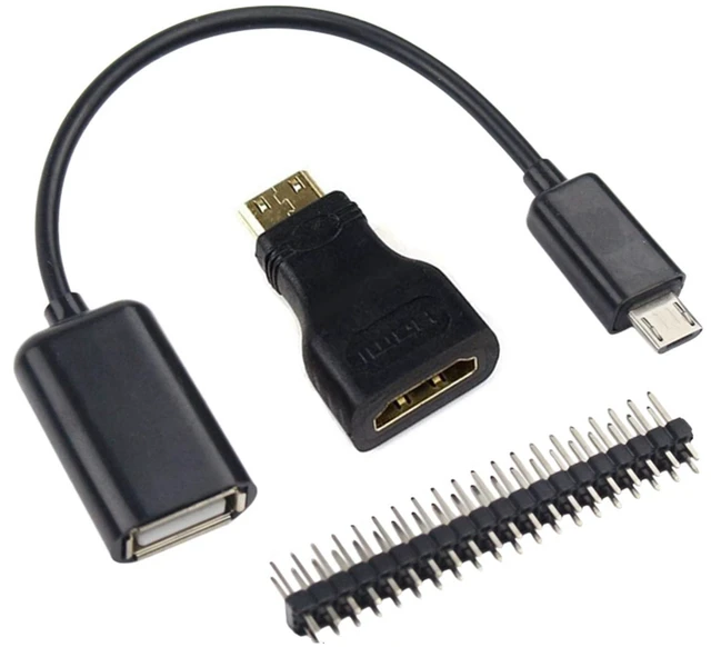 Alt view image 5 of 7 - Raspberry Pi Zero WH 8 in 1 Complete Starter Kit | Includes Pi Zero WH, 2 Cases, 32GB Card, Mini HDMI, Micro USB, 5V 3A Power Supply for DIY Projects