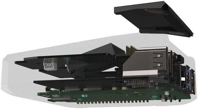 Alt view image 4 of 7 - Argon ONE V3 Aluminum Case for Raspberry Pi 5 - Dual HDMI, Cooling
