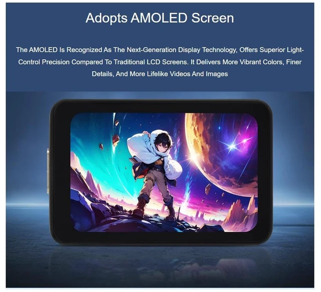 Alt view image 2 of 7 - waveshare ESP32-S3 1.64inch AMOLED Capacitive Touch Display Development Board 280×456 Resolution 16.7M Color Display,178° Wide Viewing Angle,Support Wi-Fi and BLE 5,QSPI Interface