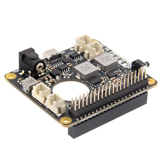 Alt view image 2 of 7 - Geekworm X1209 5.1V 6A UPS HAT for Raspberry Pi 5 with Wide 6-18V Input | Power Management, Auto Power On, Safe Shutdown, Power Loss Detection, Batteries NOT Included