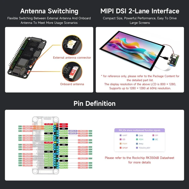 Alt view image 6 of 7 - Luckfox Lyra Zero W Micro Linux Development Board Based On RK3506B Chip, Integrated with Triple-core Arm Cortex-A7 and Arm Cortex-M0 Processors