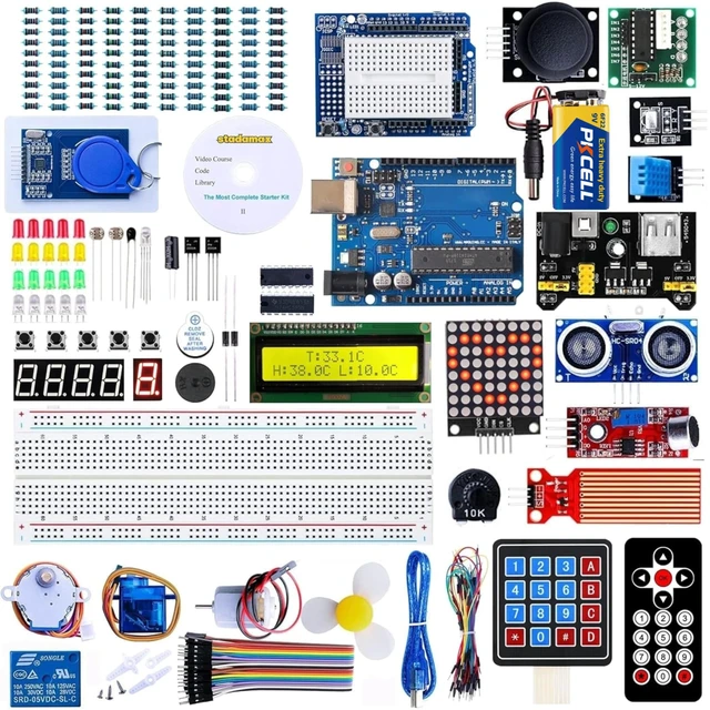 Main image of Uno R3 Kit Mega328 Tutorial | 40 in 1 Electronics Circuit Breadboard Engineering Kit for Kids and Engineers, 720P Video Courses and Online Technical Support for Beginners