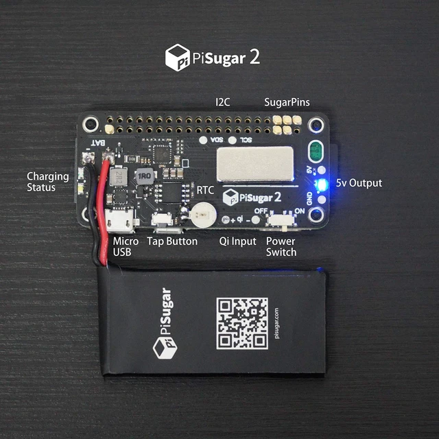 Alt view image 4 of 6 - Pisugar2 Portable Pwnagotchi Module for Raspberry Pi-Zero W/WH Model Accessories handhold(Not Include Raspberry Pi)