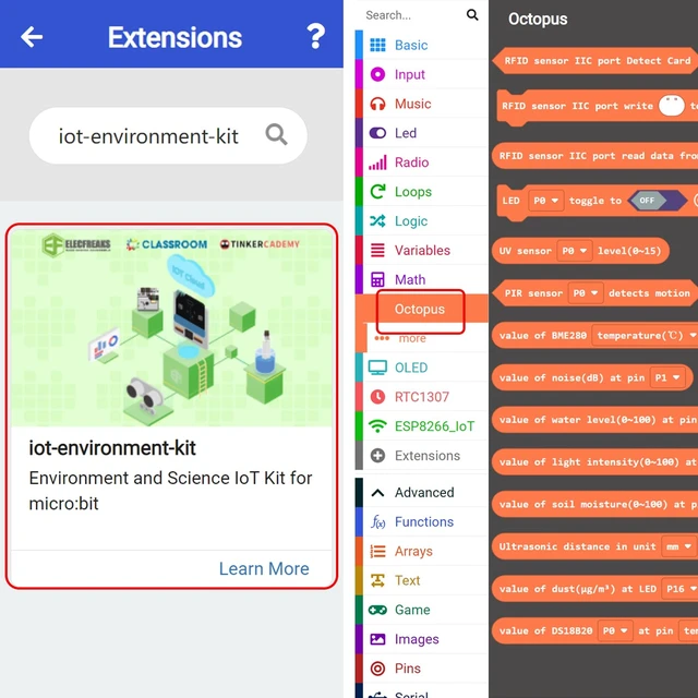 Alt view image 3 of 6 - ELECFREAKS microbit Smart Agriculture Kit Micro:bit Sensor Starter Kit Octopus Series Sensor, DIY Programming STEM kit with Basic Coding Electronics Modules and Wiki Tutorial(Without Micro:bit)