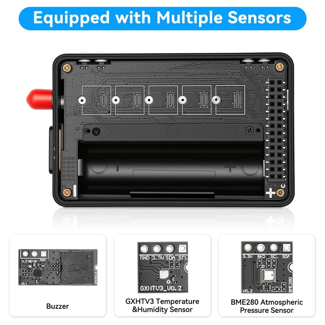 Alt view image 5 of 7 - ESP32 LoRa V4 Expansion Kit with Touch Panel for Meshtastic LoRaWAN | Includes Protective Housing, Expansion Board, Whip Antenna, L76K GNSS Module, Sensors, Buzzer Supports WiFi BLE 915MHz LoRa