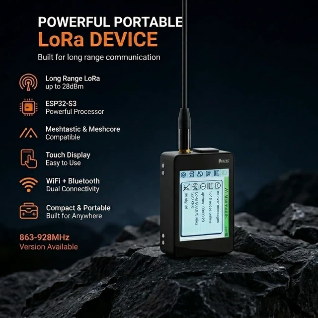 Alt view image 2 of 7 - MESHYEAOFAH Meshtastic LoRa V4 Kit with Touch Screen GPS and Sensors | ESP32-S3 SX1262, MeshCore Compatible, GNSS, 2800mAh Battery, Atmospheric Pressure/Temp Humidity Sensors/Buzzer, Ready to Use