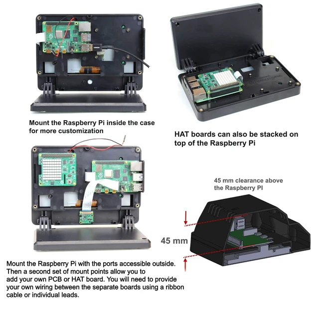 Alt view image 3 of 7 - SmartiPi Touch Pro for Raspberry Pi 3,4, and 5 (Large - Without External Micro SD Card Access)